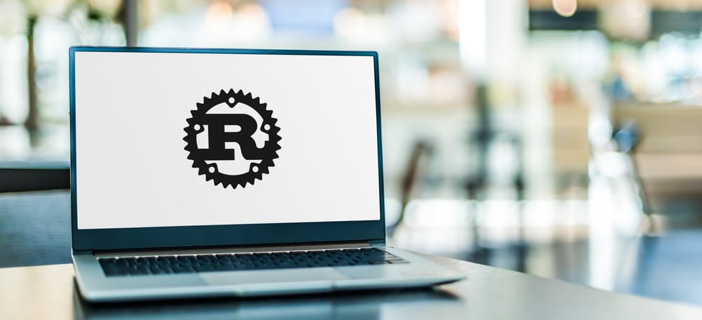 Poznan,,Pol,-,Apr,15,,2021:,Laptop,Computer,Displaying,Logo rustlang frameworks